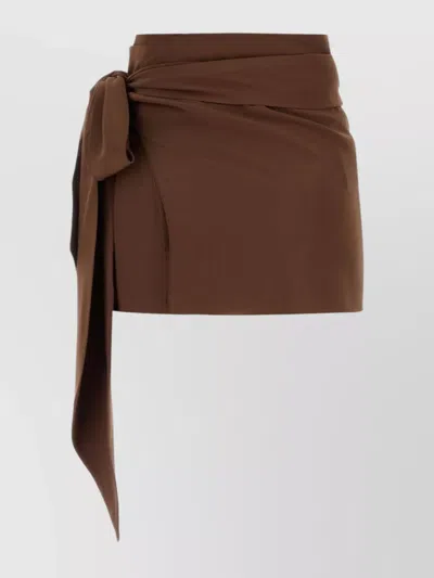 Prada Brown Crepe Mini Skirt