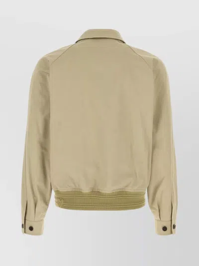 Burberry Cotton Jacket With Collar And Pockets In Skylark