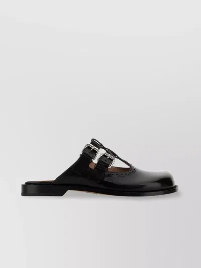 Loewe Campo Leather Mary Jane Mules In Black