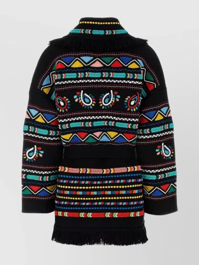 Alanui Memories Of The Savannah Cardigan In Black Multi