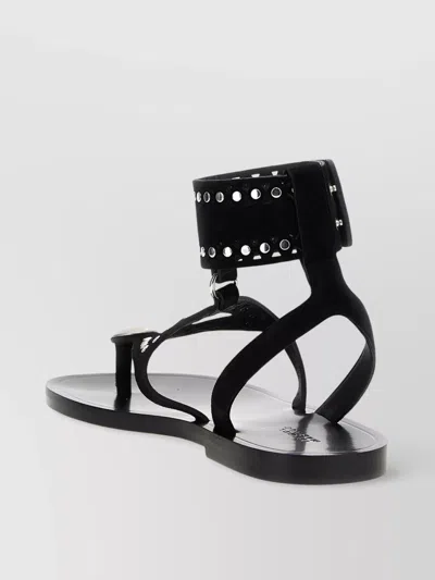 Isabel Marant Black Leather Flip-flop Sandals