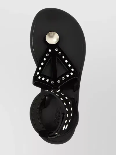 Isabel Marant Black Leather Flip-flop Sandals