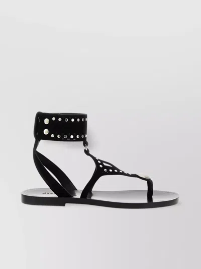 Isabel Marant Black Leather Flip-flop Sandals