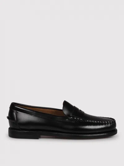 Sebago Black Leather Loafers In Nero Nero