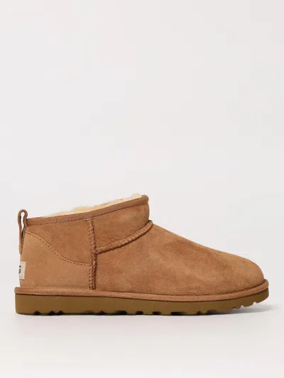 Ugg Biscuit Suede Classic Ultra Mini Ankle Boots In Brown