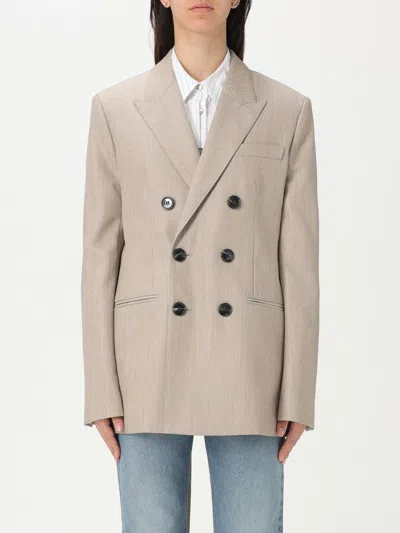 Ami Alexandre Mattiussi Ami Paris Maxi Split Blazer In Beige