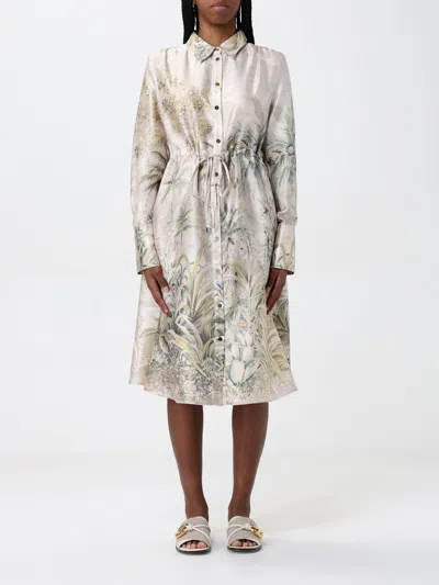 Liu •jo Liu Jo Botanical Print Midi Dress In Sand