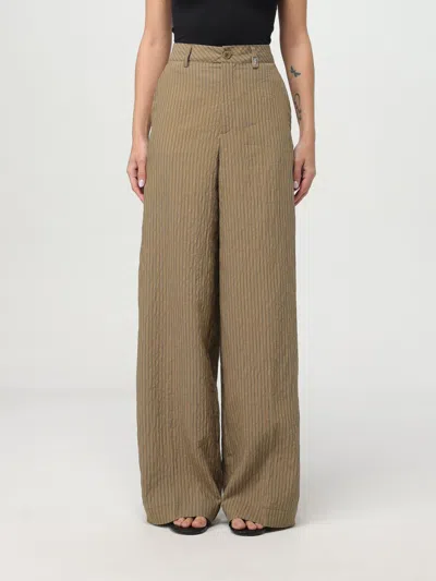 Liu •jo Liu Jo Wide-leg Trousers In Desert Sage Green In Brown