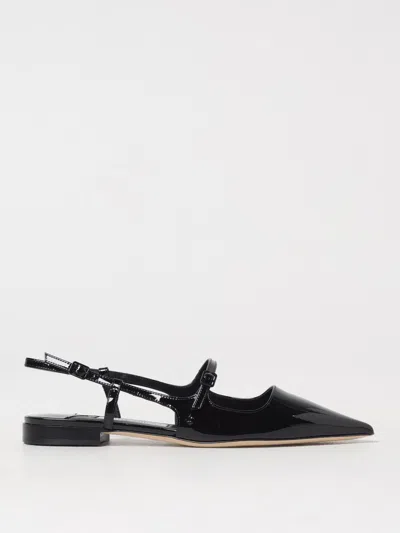 Jimmy Choo Black Patent Leather Didi Flat Shoes In Black