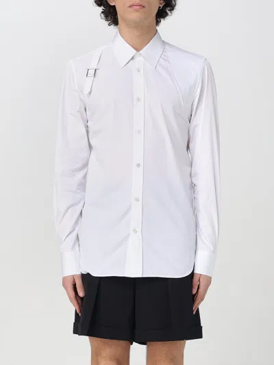 Alexander Mcqueen Men White Poplin Shirt, M Luxury Shirts For Men Darveys In White