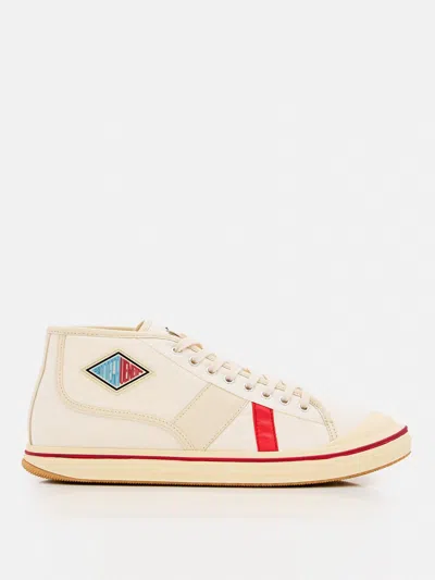 Bottega Veneta Eliot Mid-top Canvas Sneakers In White