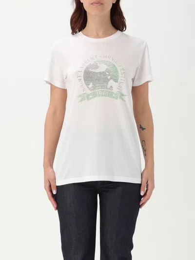 Saint Laurent Women's Music Festival T-shirt In White