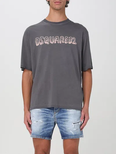 Dsquared2 Dsquared Dark Grey Cotton T-shirt In Schwarz