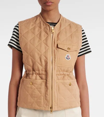 Moncler Vigny Padded Vest In Nude