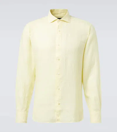 Thom Sweeney Linen Shirt In Yellow
