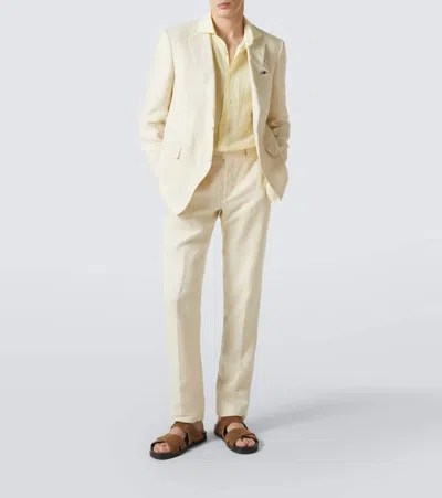 Thom Sweeney Linen Shirt In Yellow