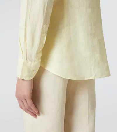 Thom Sweeney Linen Shirt In Yellow