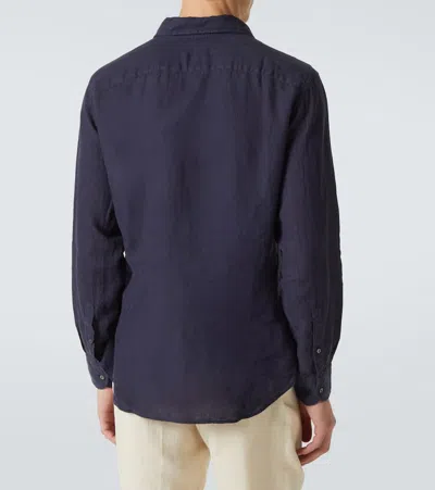 Thom Sweeney Linen Shirt In Blue