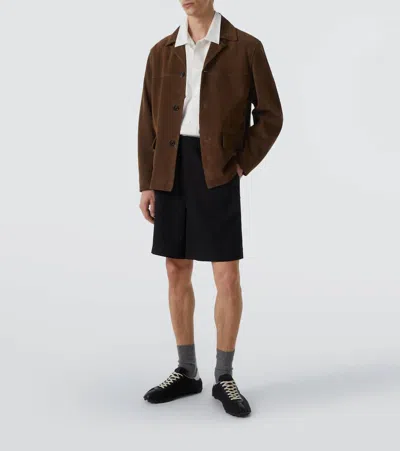 Frame Men's Wool Relaxed Fit Pull-on Shorts In Black