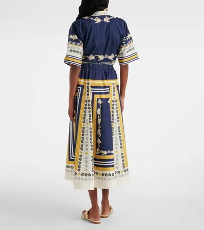 La Doublej Printed Cotton Poplin Midi Skirt In Multicoloured