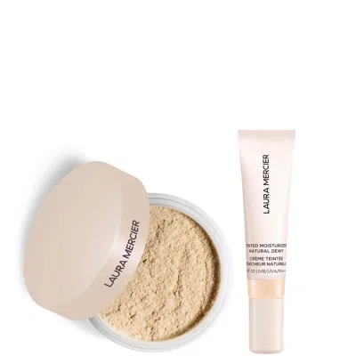 Laura Mercier Mini Translucent Loose Setting Powder Ultra Blur And Travel Size Tinted Moisturiser Dewy Duo (variou In 0n Silk