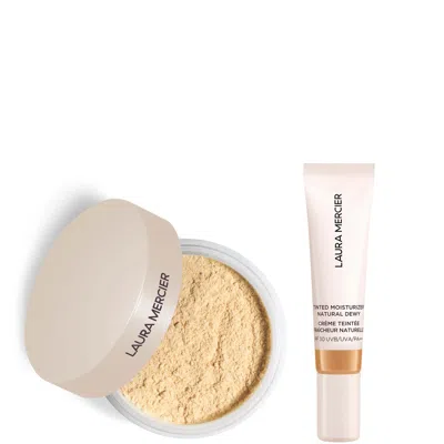 Laura Mercier Mini Translucent Loose Setting Powder Ultra Blur And Travel Size Tinted Moisturiser Dewy Duo (variou In 4n Teak