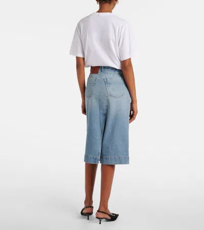 Victoria Beckham Denim Wrap Skirt In Blue