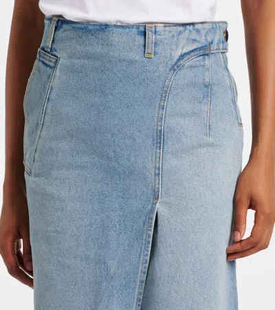 Victoria Beckham Denim Wrap Skirt In Blue