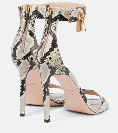 Tom Ford 105mm Padlock Embossed Leather Sandals In Multi