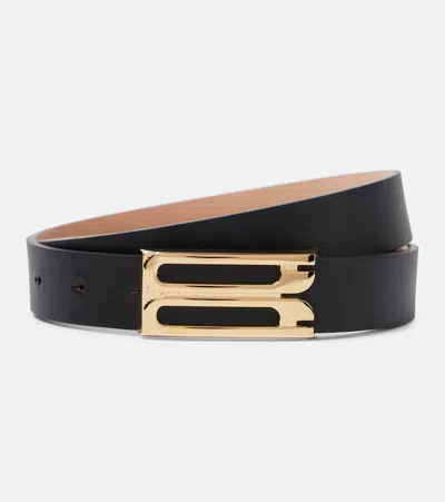 Victoria Beckham Regular Leather Belt Adjustable Length Smooth In Black