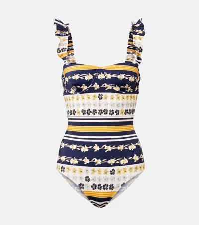 La Doublej Boop Open-back Printed Underwired Swimsuit In Multicoloured
