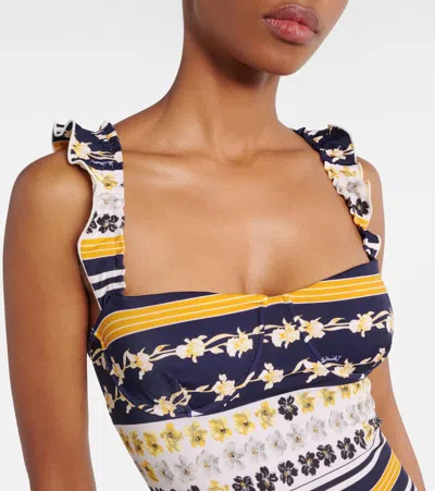 La Doublej Boop Open-back Printed Underwired Swimsuit In Multicoloured