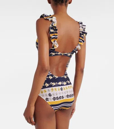 La Doublej Boop Open-back Printed Underwired Swimsuit In Multicoloured