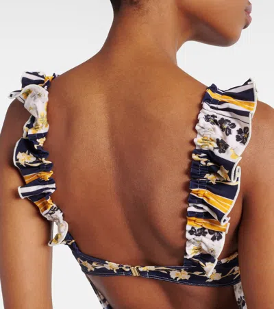 La Doublej Boop Open-back Printed Underwired Swimsuit In Multicoloured