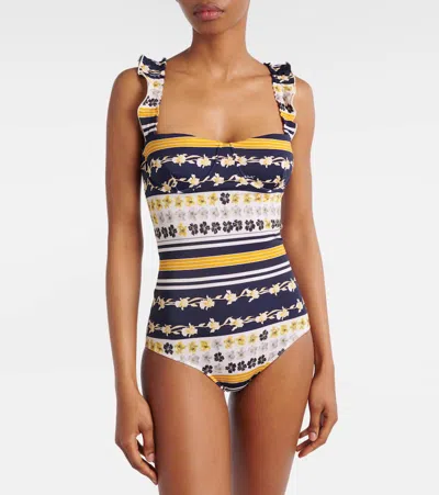 La Doublej Boop Open-back Printed Underwired Swimsuit In Multicoloured