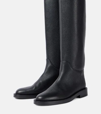 Khaite Flint Leather Knee-high Boots In Black