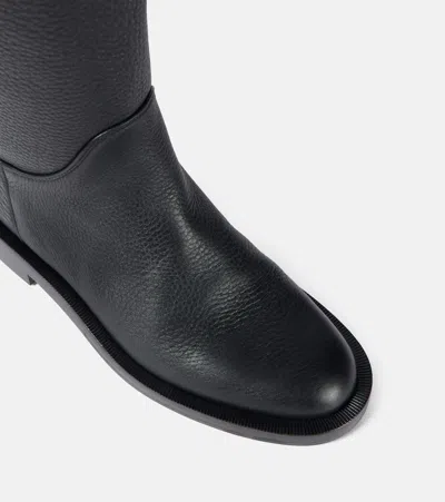 Khaite Flint Leather Knee-high Boots In Black