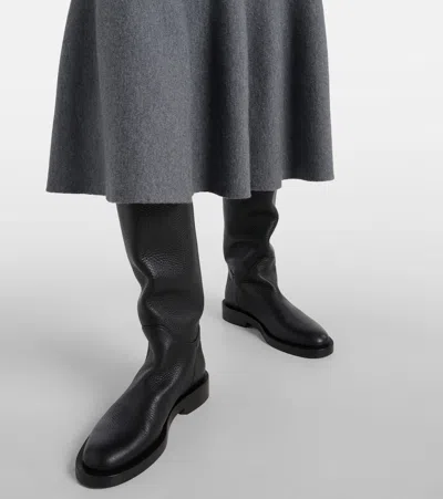 Khaite Flint Leather Knee-high Boots In Black