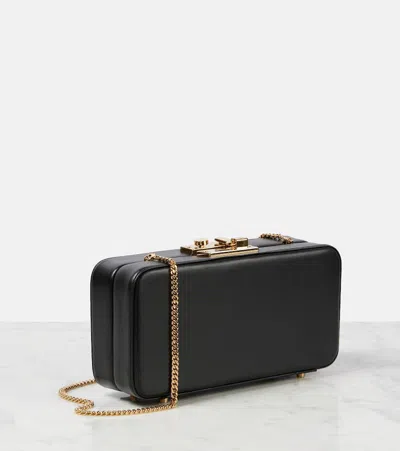 Gianvito Rossi Valì Leather Clutch In Schwarz