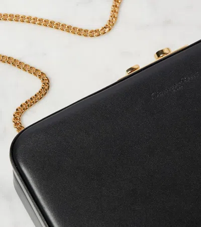 Gianvito Rossi Valì Leather Clutch In Schwarz