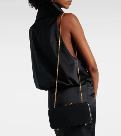 Gianvito Rossi Valì Leather Clutch In Schwarz