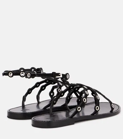Pucci Leather Sandals In Black