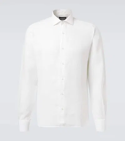Thom Sweeney Linen Shirt In White