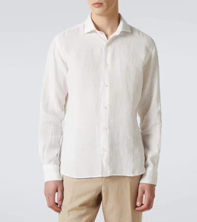 Thom Sweeney Linen Shirt In White