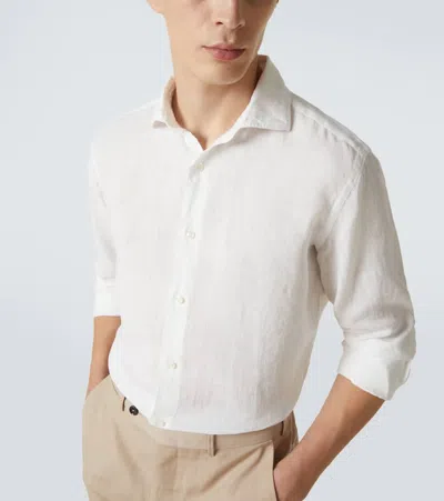 Thom Sweeney Linen Shirt In White