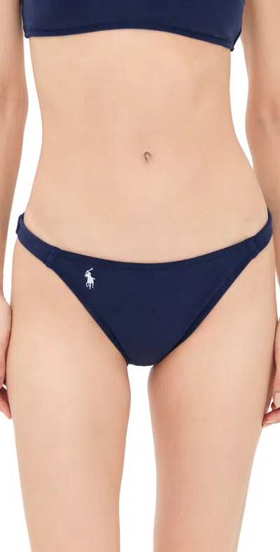 Polo Ralph Lauren Navy Blue Slip Bikini With Logo
