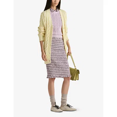 Prada Cotton Crew-neck Sweater In Purple