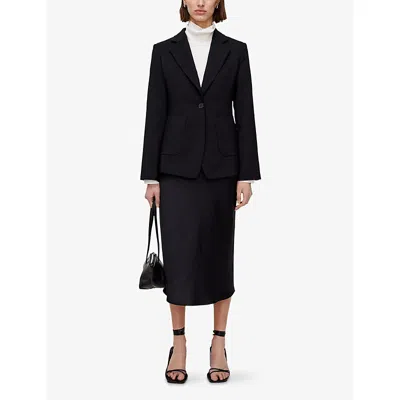 Joseph Womens Black Glenview Single-breasted Stretch-wool Blazer In Black
