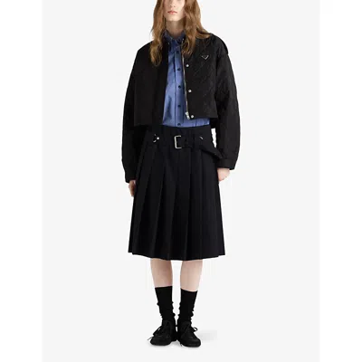 Prada Re-nylon Lightweight Bomber Jacket In Black