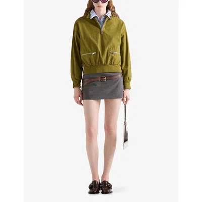 Prada Giubbino In Cotone Verde Miliare Donna In Green